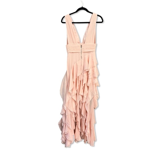 Alice + Olivia Holly ruffled dress high low Blush Pink gown maxi party Revolve 2 - Picture 7 of 10